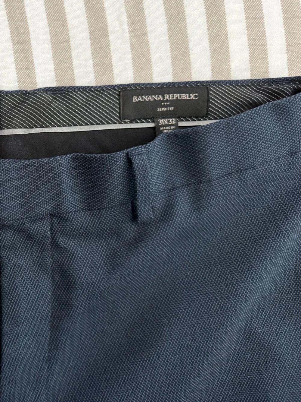Banana Republic Men's Slate Blue Suit Jacket & Pants w/ GB Dress Shirt.